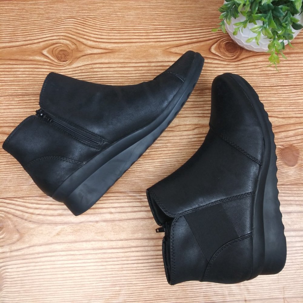 CLARK'S CLOUDSTEPPERS by Wedge Ankle Boots Black size 10 M Women - Picture 5 of 9